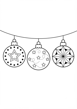 Malvorlage Christbaumkugeln mit Sternenmuster