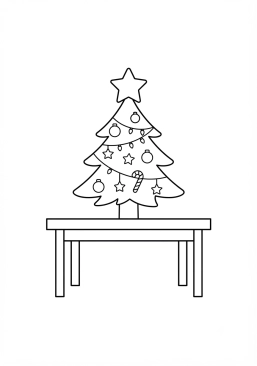 Malvorlage Kleiner Tisch-Weihnachtsbaum