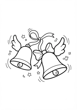 Voir le coloriage Cloches sonnant l'arrivée de Pâques