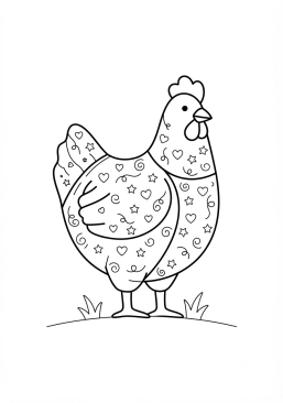 Voir le coloriage Poule en chocolat emballée dans un beau papier