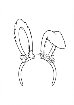 Voir le coloriage Paire d'oreilles de lapin de Pâques rigolotes