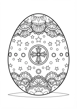 Voir le coloriage Oeuf de Pâques royal orné de strass et dentelle