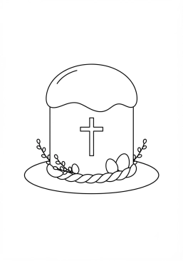 Voir le coloriage Gâteau de Pâques traditionnel brioché