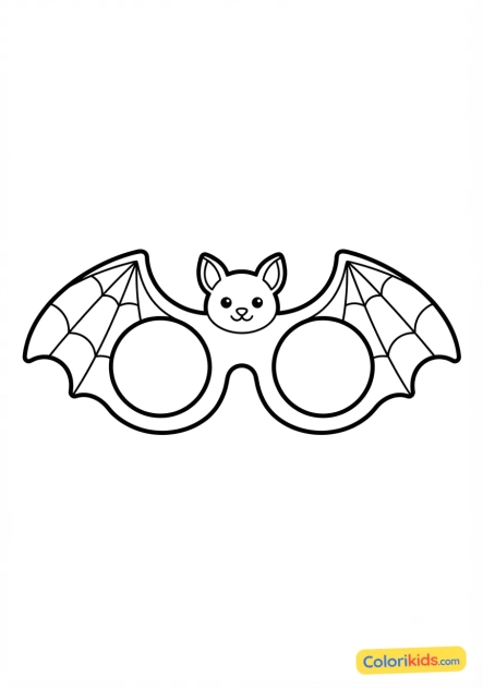 Dibujo para colorear para imprimir: gafas de disfraz en forma de murciélago