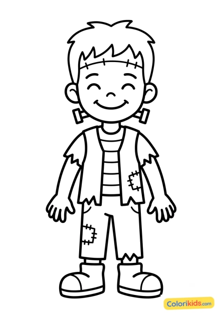 Desenho para colorir para imprimir: frankenstein júnior sorridente