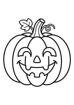 Malvorlage Lächelnder Halloween-Kürbis