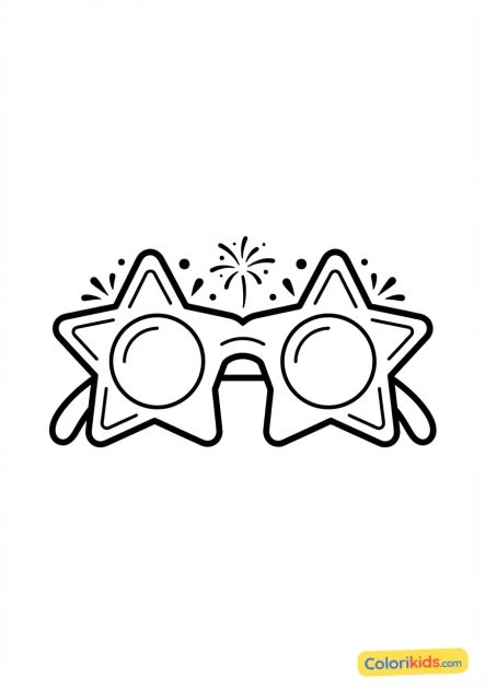 Coloriage à imprimer : lunettes festives