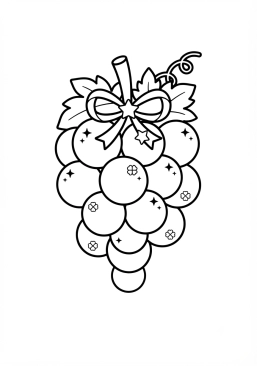 Voir le coloriage Délicieux raisin porte-bonheur de minuit
