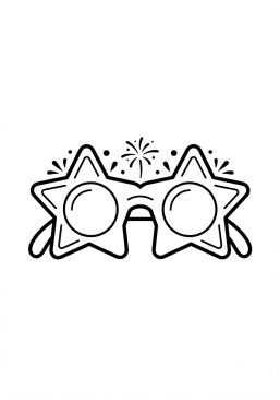 Voir le coloriage Lunettes festives