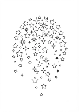 Voir le coloriage Pluie dorée d'étoiles scintillantes