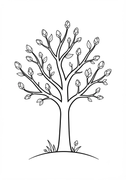 Voir le coloriage Arbre bourgeonnant annonçant le renouveau