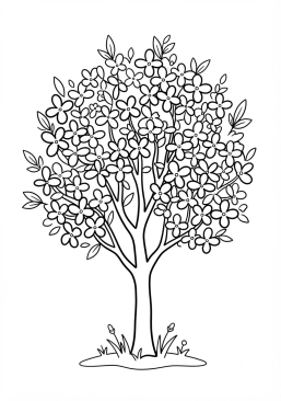 Voir le coloriage Arbuste de forsytia aux fleurs jaune éclatant