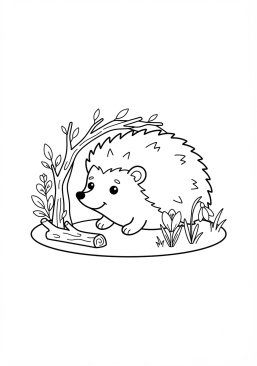 Voir le coloriage Hérisson sortant de son hibernation