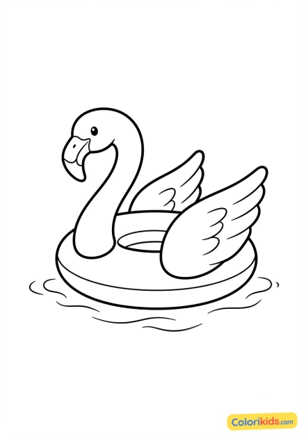 Coloriage à imprimer : bouée flamant rose géant