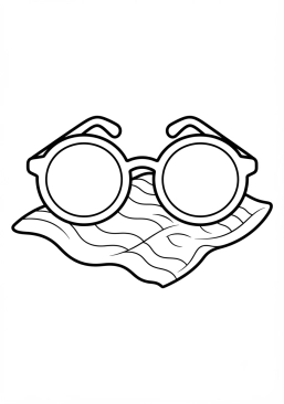 Voir le coloriage Lunettes de soleil élégantes posées sur une serviette