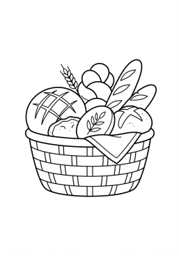 Dibujo para colorear Cesta de pan artesanal