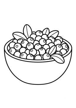 Dibujo para colorear Cuenco de arándanos frescos