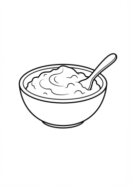 Dibujo para colorear Cuenco de puré de patatas