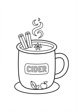 Dibujo para colorear Taza de sidra caliente