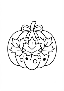 Dibujo para colorear Calabaza decorada para el otoño