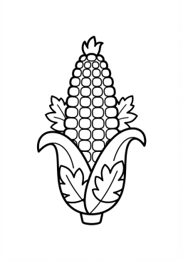 Dibujo para colorear Mazorca de maíz decorativa