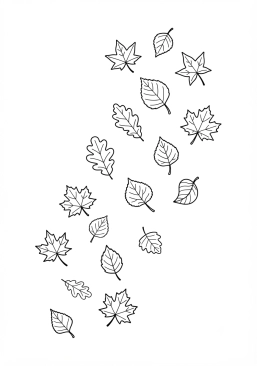 Dibujo para colorear Hojas de otoño cayendo