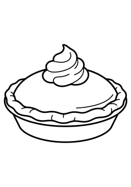 Dibujo para colorear Tarta de calabaza con nata montada