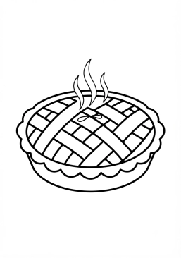 Dibujo para colorear Tarta de manzana humeante