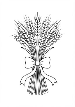 Dibujo para colorear Gavilla de trigo atada con una cinta