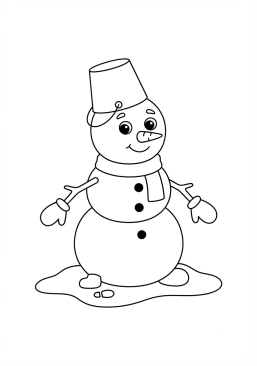 Desenho para colorir Boneco de neve com um balde na cabeça