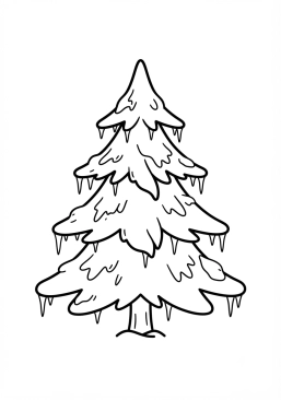 Desenho para colorir Árvore coberta de geada
