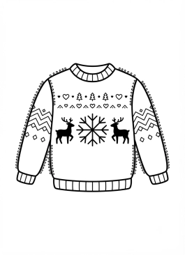 Desenho para colorir Suéter de lã com padrões de inverno