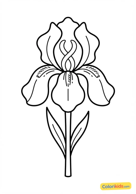 Coloriage à imprimer : iris aux formes complexes