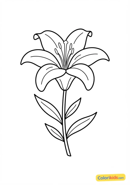 Coloriage à imprimer : lys royal majestueux