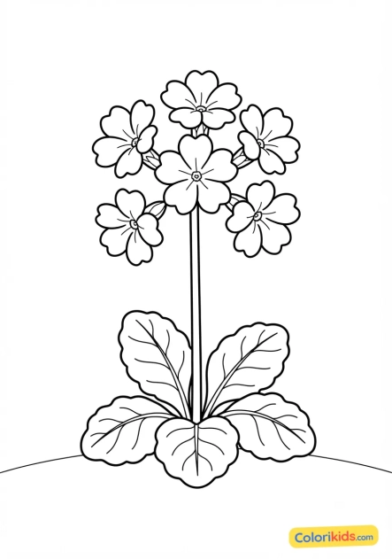 Coloriage à imprimer : primevère printanière
