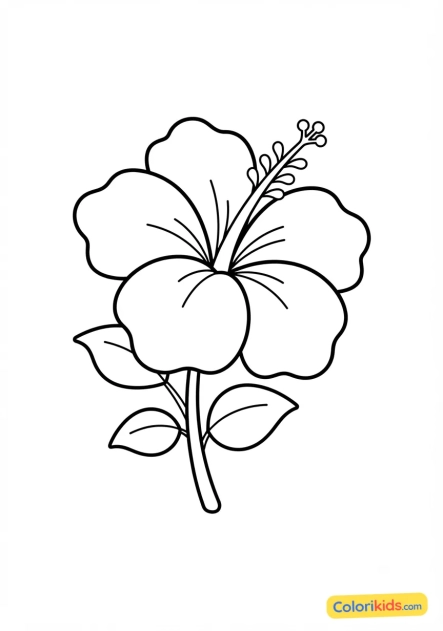 Coloriage à imprimer : hibiscus tropical