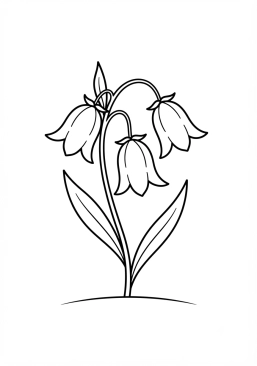 Coloriage Fleur de campanule en forme de cloche