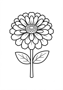 Coloriage Zinnia aux couleurs vives