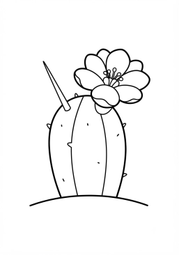 Coloriage Fleur de cactus avec une épine