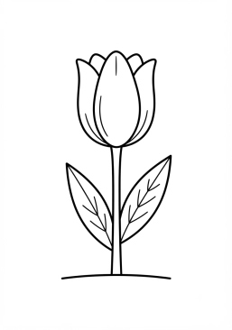 Coloriage Tulipe printanière colorée