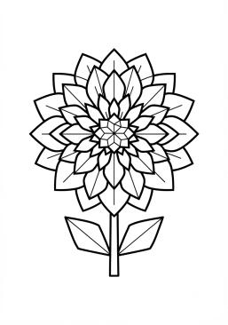 Coloriage Dahlia aux pétales géométriques