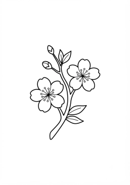 Coloriage Fleur de cerisier délicate