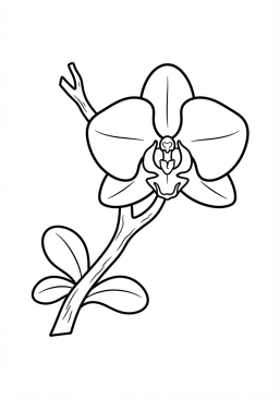 Coloriage Orchidée élégante sur une branche
