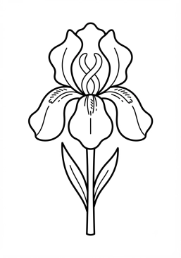 Coloriage Iris aux formes complexes