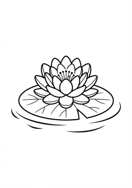 Coloriage Nénuphar sur l'eau
