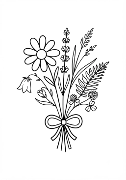 Coloriage Bouquet de fleurs sauvages