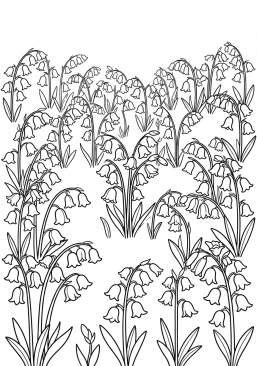Voir le coloriage Tapis de jacinthes des bois violettes au printemps