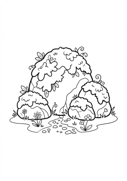 Voir le coloriage Mousse douce et verdoyante recouvrant d'anciens rochers