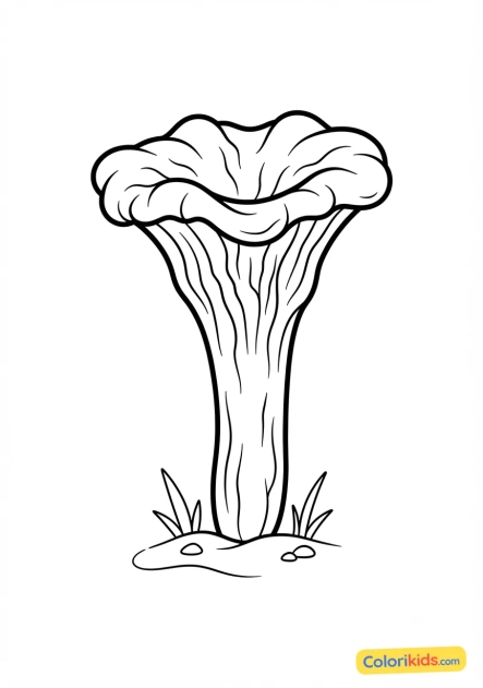 Coloriage à imprimer : craterelle en forme d'entonnoir