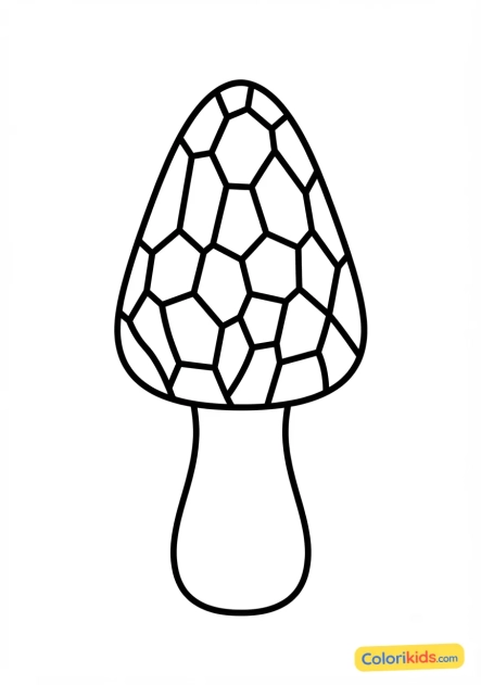 Coloriage à imprimer : morille à l'aspect alvéolé